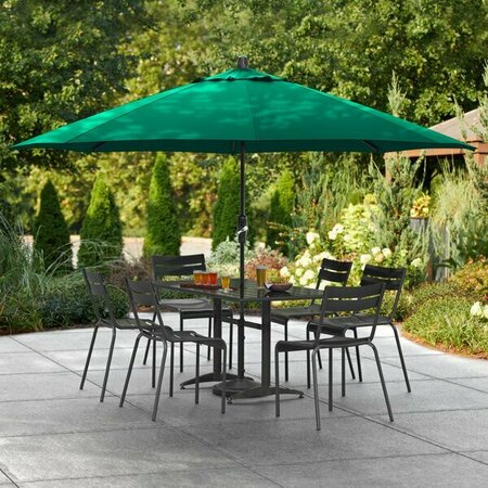 LANCASTER TABLE & SEATING 11' Forest Green Crank Lift Aluminum Umbrella 164UMBAL11FG